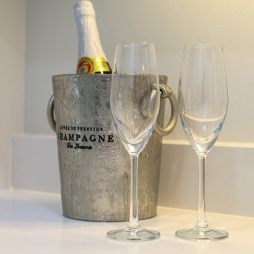 Champagne Bucket and Glassware Detail