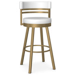 ARTeFAC - Round Swivel Counter Bar Stool - Canadian Made, Sun Gold Frame - Blizzard White - You live in the fast lane, but make the right choices. You love curating your surroundings with a hipster look, a relaxed ambience, and the out of the ordinary. At your place, it’s never business as usual. You have your standards, especially for furnishings. Gleaming metals, pure, flowing lines, and shiny surfaces call your name. There is nothing superfluous or artificial about it—it’s really you!