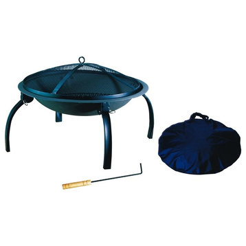 Living Accents SRFP481 Fire Pit 17.7" H x 34" W x 34" D, Black