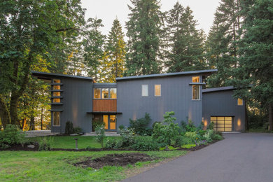 Inspiration for a mid-sized contemporary home design remodel in Portland