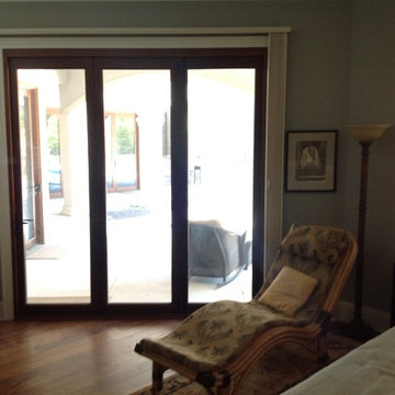 Vertical Honeycomb Shades in master bedroom in Wilmington, NC