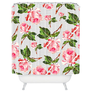 Deny Designs Allyson Johnson Roses And Stripes Shower Curtain