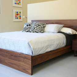 Walnut Zen style bed frame and side table - Bed Frames