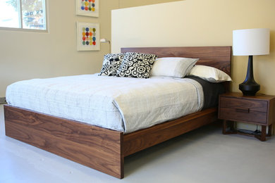 Walnut Zen style bed frame and side table