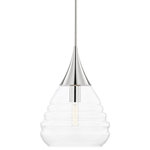 Mitzi by Hudson Valley Lighting - Marissa 1-Light 18" Pendant, Polished Nickel, Clear Glass - Features: