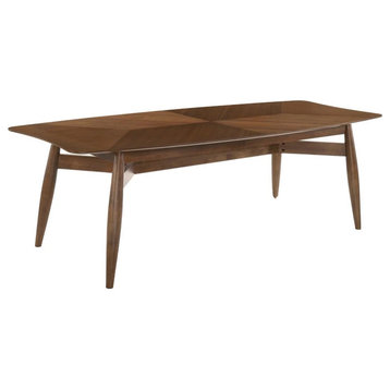 Luis Dining Table With Walnut Veneer Top and Solid Apron and Legs