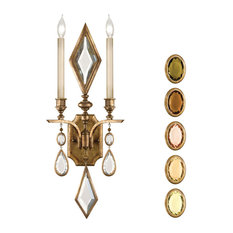 Fine Art Lamps 729150-1ST Encased Gems Gold Multi Color Crystal Wall Sconce
