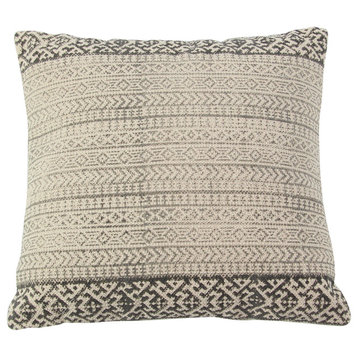 Mediterranean Square Washed Out Aztec Design Decorative Pillow