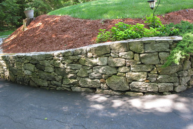 This is an example of a garden in Other with a retaining wall.