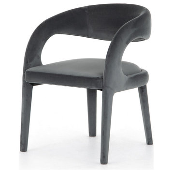 Hawkins Chair - Charcoal Velvet,Charcoal Velvet