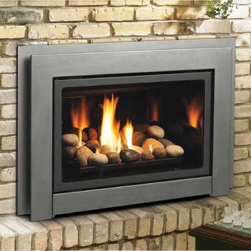 Kingsman Direct Vent Fireplace Insert with Fiber Split Oak Log Set