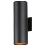 Maxim Lighting - Maxim Lighting Outpost 60W 2-Light 15"H Outdoor Wall Sconce, Black - Classic cylinder up and down lights provide directional light without glare. Available in 3 sizes with both incandescent and LED versions. Available in Architectural Bronze, Aluminum, or Black.