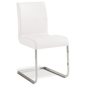 Casabianca Home Stella Italian Leather Dining Chair, White