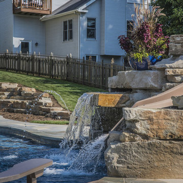Stone Pool Slide & Waterfall