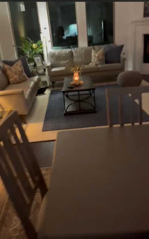 what accent (warm) colors matches my grey and slate blue living room