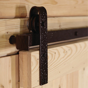Barn Door Sliding Track Hardware - Distressed Dark Bronze