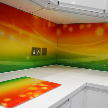 Custom Printed Gradient Design Glass Splashback