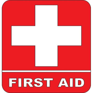 First Aid Medical Sign Health Safety Cross Banner Ambulance Decal, 9x9"