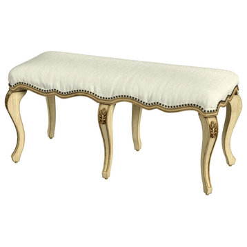 Michelline Upholstered 42"W Bench, Antique Beige