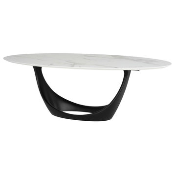Montana White Ceramic Dining Table, HGNE330