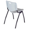 60" x 24" Kobe Training Table- Grey & 2 'M' Stack Chairs- Grey