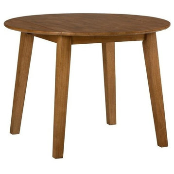 Simplicity Honey Round Drop-leaf Table