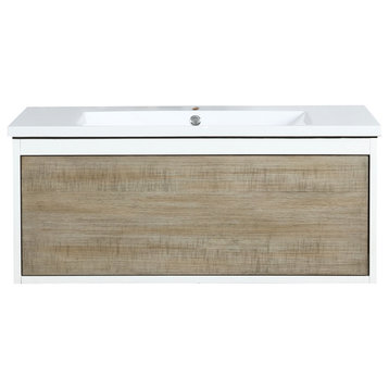 36" Rustic Bathroom Vanity and Acrylic Composite Top With Integrated Sink