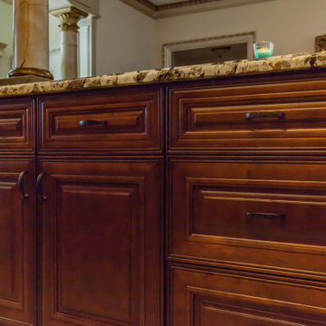 Glazed Brown Kitchen Cabinets