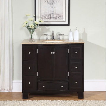 40 Inch Transitional Style Bathroom Vanity Cabinet, Single