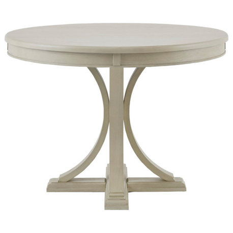 Madison Park Signature Helena Antique Cream Framhouse Round Dining Table Seat 4