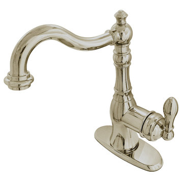 Fauceture Single-Handle Bathroom Faucet With Push Pop-Up, Brushed Nickel