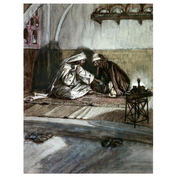 "Interview Between Jesus & Nicodemus" Paper Print by James Tissot, 14"x18"