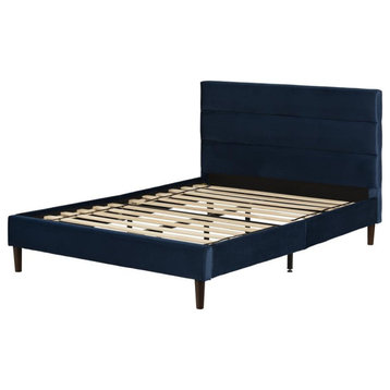 Maliza Upholstered Complete Platform Bed, Blue