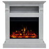 Drexel 34" Electric Fireplace Heater With White Mantel and Remote Control