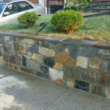 Stone Retaining Wall and Flagstone Walkway in Washington DC
