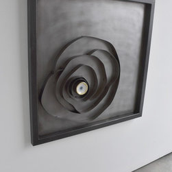 Metal artwork with pottery - Mixed Media Art