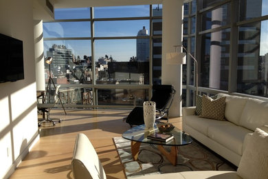 Inspiration for a modern living room remodel in New York