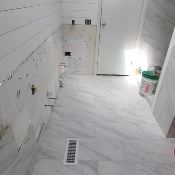 Bathroom rehab with new shower and tub