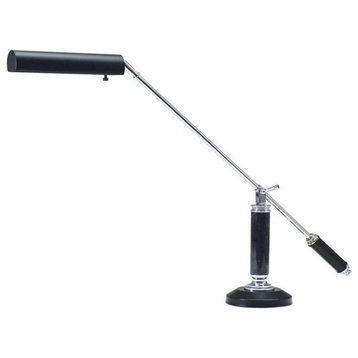 House of Troy Chrome and Black Piano Desk Lamp - P10-192-627