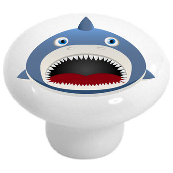 Fat Shark Ceramic Cabinet Drawer Knob