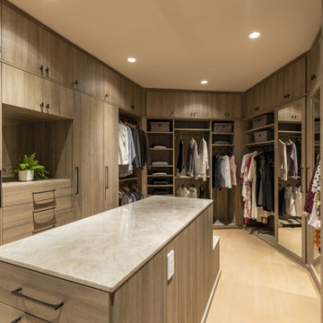 Luxury Walk-In Closet with Custom Island