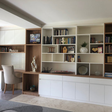 Basement family study/library space