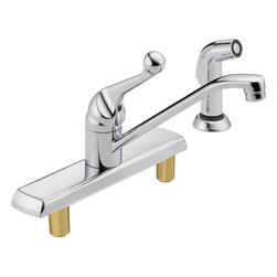 Delta Classic Single Handle Kitchen Faucet with Spray - Kitchen Faucets