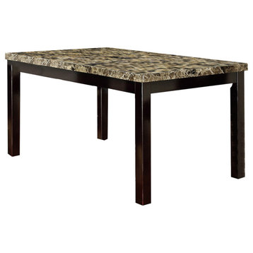 Faux Marble Top Dining Table, Brown