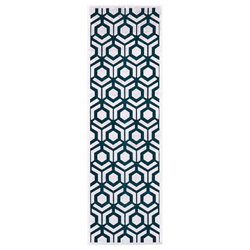 Weave & Wander Qazi Textured Lustrous Rug, 2'6"x8'