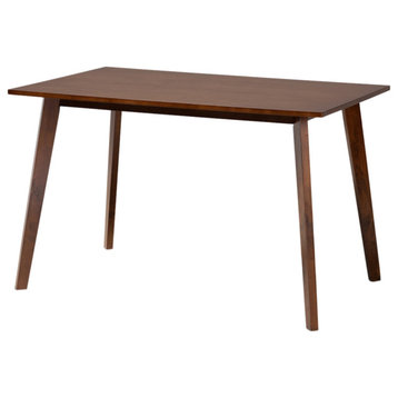 Oberlin Mid-Century Modern Walnut Brown Rectangular Wood Dining Table