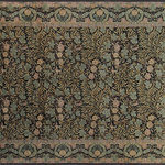 Bareen's Designer Rugs - Imran Pak-Persian Miranda Black/Black Wool Rug - 10'3 x 14'3 - Designed with mesmerizing intricacy and gorgeous color palette, this hand-knotted masterpiece demonstrates the beauty and electrifying thrill of Pak Persian art. These meticulously handcrafted Pak-Persian rug is made with pure wool and features breathtaking traditional and Transitional designs in bold lush color pallet. Known for their intricate designs these rugs are a reproduction of Persian rugs, made in Pakistan with unique Mughal designs. Made by master weavers using the same Persian texture, design and dying technique, we wanted to produce the most significant manifestation of the Persian art, life and culture. This rug is most famous for its exceptional quality, incredible designs, patterns and vibrant rich color. Pak-Persian rugs made with Persian weave with high knot counts, which enables the high intricacy and detail found in the patterns are also referred to as "State of art", each color adds a rich beautiful detail in the artwork of this rug. The design, color and beautiful chromatic composition with a vibrant sheen with traditional and Transitional designs, exude beauty, elegance and quality make this rug a masterpiece of its own.