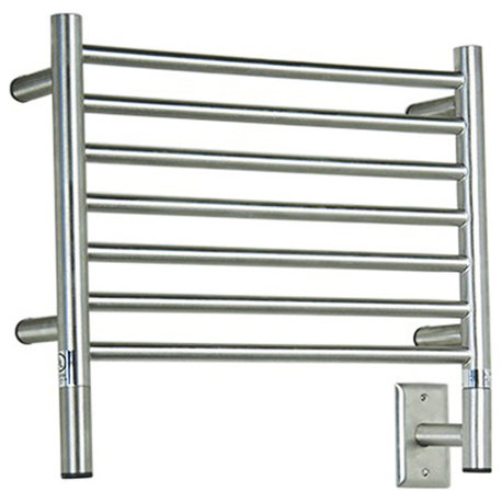 Jeeves Model H-Straight 7-Bar Hardwired Electric Towel Warmer, Polished