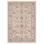 Jaipur Living - Vibe Romano Medallion Beige/Orange Area Rug 5'X8' - Inspired by the vintage perfection of sun-bathed Turkish designs, the Zefira collection showcases detailed traditional motifs that have been updated with on-trend, saturated colorways. The Romano rug boasts an erased medallion in moody tones of beige, orange, green, light blue, gray, navy, and red. This power-loomed rug features cotton fringe detailing, a natural result of weft yarns, that echoes hand-knotted construction and adds brilliant texture to the plush, durable polypropylene pile.