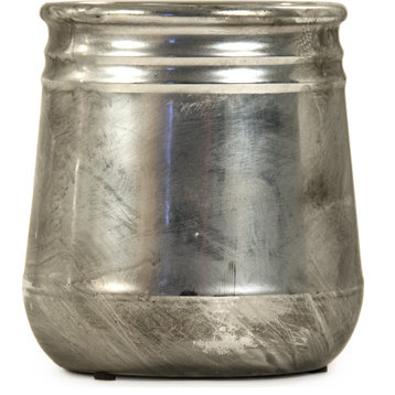 Distressed Metallic Vase Distressed Metallic Silver, Small